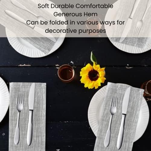 Cotton Clinic 12 Pack Farmhouse Style Slub Textured 18x18 Cloth Dinner Napkins, 100% Cotton for Everyday Use and Events - Soft and Durable Cocktail Napkins, Wedding Dinner Napkins, Grey - Image 5