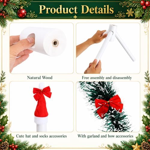 Christmas Wooden Stocking Holder Stand, Freestanding Stocking Rack Kit - Image 3