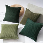 Topfinel Christmas Decorative Throw Pillow Covers Green Series,Winter Fluffy Corduroy Striped Euro Pillows Shams for Couch Bed Bedroom,Western Modern Hunter Green Pillowcase 20x20 Inch Set of 4 - Image 4