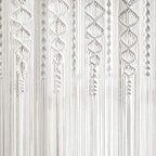 Lush Decor Boho Macrame Textured Cotton Window Curtain Panel, 40" W x 84" L, White - Room Divider or Wedding Decor - Boho, Macrame - Image 3