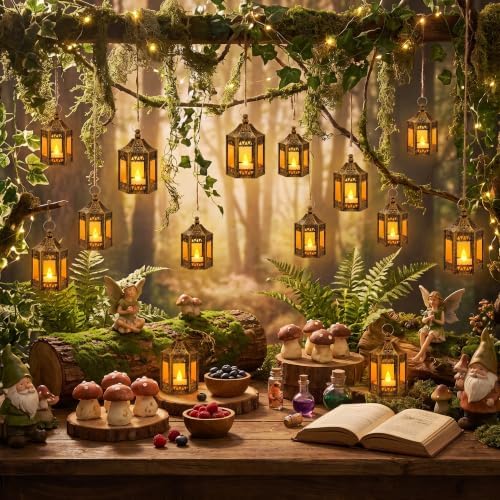 Hortsun 30 Pcs Mini Vintage Lantern Decorative 4.3 Inches,Gold - Image 4