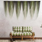 Macrame Wall Hanging Dip-Dyed Green Fiber Art Boho Wall Decor 57" W*41" L - Image 2
