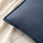 MIULEE Decorative Linen Euro Sham Pillow Covers 24x24 Indigo Blue - Image 2