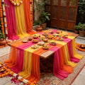 12 Pcs Diwali Table Runner Diwali Table Decor Orange Yellow Pink by HFYZZ