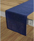 Solino Home 100% Pure Linen Dining Table Runner Navy, Athena 14 x 132 in by SolinoHome