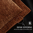 Decorative Chenille Luxury Throw Pillow Covers with Wide Edge, Textured Solid Pillowcases, Soft Velvet Cushion Cover Home Décor for Couch Sofa Chair Bed,20×20 Inch, Set of 2, Burnt Orange - Image 2