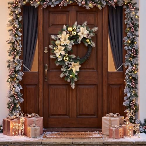 22'' Christmas Wreath for Front Door Large Door Wreath, Luxurious - Image 5