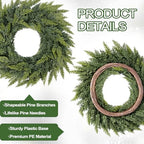 Christmas Cedar Wreath for Front Door Decoration, 24 in - Image 3