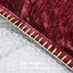 decorUhome Soft Chenille Throw Pillow Covers 22x22 Set of 2 Wine Red - Image 5