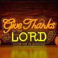 Give Thanks to the Lord Neon Sign Christian Thanksgiving LED Light up signs by Geeinar
