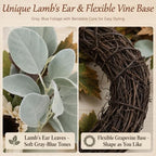 6FT Fall Garland with Lights, Sunflower Pumpkin Daisy Grapevine Lamb Ear Leaves, Thanksgiving Autumn Harvest Home Decor for Mantle Porch Table Centerpiece - Image 4