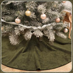 Viorawhite Moss Green Christmas Tree Skirt, 60 Inch Large Faux Fur - Image 5