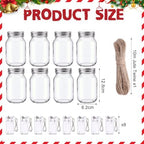 Blushtier 8 Sets Christmas Table Centerpieces Mason Jars Centerpiece Table Toppers Decor with LED Light Candy Canes Pine Cones and Snow Holiday Gifts for Wedding Birthday Party Supplies Home Office - Image 3