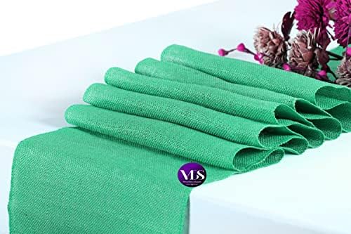 VDS Pack of 12, Burlap Table Runner 100% Natural Jute Rustic Hessian Table Cloth Centrepiece for Wedding Bridal Shower Birthday Event Party Banquet Table Decoration (Size 12X108 Inch)(Mint) - Image 3