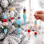 Soaoo 6 Pcs 6.3 in Multicolor Mercury Glass Finial Christmas Ornaments - Image 5