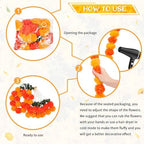 8PCS Diwali Artificial Marigold Garland for Home Decor, Marigold Long Strands with Bells and Leaves for India Wedding, Pooja Decor, Marigold Flowers Strings for All Year Decoration - Image 6