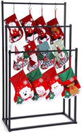 MorningRo 3 Tier Christmas Stocking Holder Stand for Floor, 20 Hook Stocking Hanger Rack, Black Holiday Display Decoration Holder, Heavy Duty Metal Tubes with Removable Adjustable Hook by MorningRo