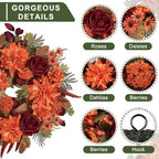 24in Fall Wreaths for Front Door Artificial Autumn Wreath - Image 4