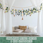 Juexica Boho Bedroom Wall Decor with LED String Light, Wooden Bead - Image 5