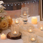 36 Pack Glass Tealight Candle Holders - Diamond Facet Votive Candle Holders for Wedding Centerpieces, Fall & Christmas Party Decor, Elegant Clear Bulk Tea Light Holders for Table Setting & Events - Image 3