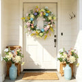 24 in Easter Door Wreath with Egg Accents and 2 Artificial Bouquets by Unknown