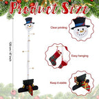 Cinnvoice Christmas Stocking Holder Wooden Xmas Snowman Freestanding Stand - Image 2