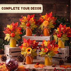 Suncalla 6 Pack Fall Table Centerpieces Decor in Metal Pots, Yellow - Image 6