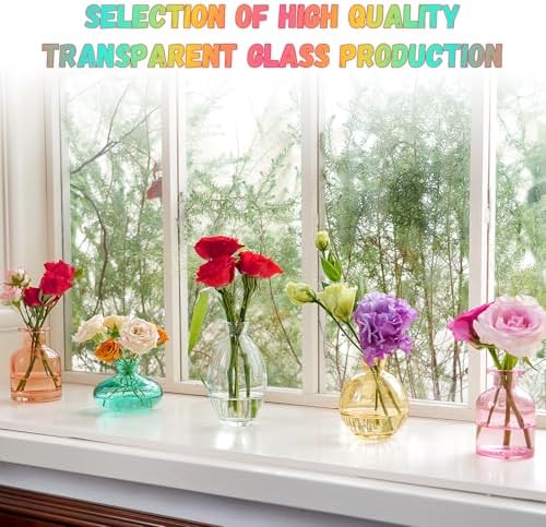 Color Bud Vases in Bulk - Set of 24 Mini Glass Bud Vases - Image 6