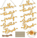 Jetec 40 Pieces Thanksgiving Decor Thankful Grateful Blessed, Gold by Jetec