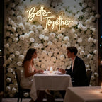 Better Together Neon Sign, Better Together Led Neon Light Signs for Wedding Bridal Shower Wall Decor Wedding Decotations for Backdrop Birthday Anniversary Party Dimmable USB Powered(16.9"*9.1") - Image 2