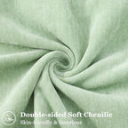 decorUhome Chenille Sage Green Velvet Throw Pillow Covers 20x20 Set of 2 - Image 2