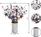 Uieke 4th of July Decorations 6PCS Artificial Patriotic Floral Picks with Vase, Artificial Berry Stem Picks Star Shaped for Independence Day Red White Blue Decor for Home Office Wedding Centerpieces - Image 4