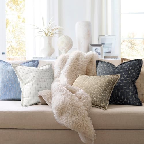 ZWJD Pillow Covers 24x24 Set of 2 Soft Polyester Textured Pillow Covers with Stylish Flange Edge Cozy Farmhouse Throw Pillows for Couch Bed Sofa Living Room - Image 6