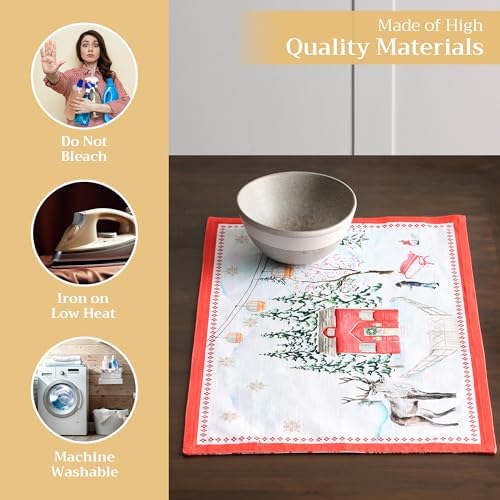 Maison d' Hermine Placemats Set of 4 Reusable 100% Cotton (13"x19") - Image 3