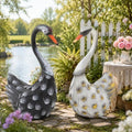 19" Swan Statue Set of 2, Metal Bird Yard Art by Ultym