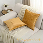 FUTEI Pack of 2 Chenille Soft Throw Pillow Covers 22x22 Inch, Tobacco - Image 5