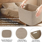 3 Pack Woven Baskets,Storage Baskets for Shelves with Handles - Image 3