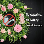 24 Inch Spring Wreath for Front Door, Pink Floral Wreath with Artificial Tulips, Dahlias & Eucalyptus, Hydrangeas and Peonies, Flower Wreath with Gift Box for Home Decorations - Image 3