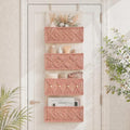 Boho Macrame Over Door Organizer (Blush) by GLDFI