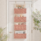 Boho Macrame Over Door Organizer (Blush) by GLDFI