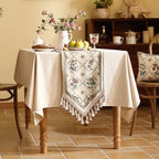Patdrea Designer French Elegant Linen Table Runner,12"X87"-Audrey A - Image 6