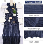 16 Pack Navy Blue Cheesecloth Table Runner 20 x120 Inch - 10FT Boho Rustic Gauze Cheese Cloth Table Runner for Wedding, Anniversary, Baby Shower, Easter, Spring Home Decor - Image 4