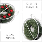 ProPik Christmas Wreath Storage Bag - 4 Pack Clear Christmas Wreaths Container- Garland Holiday Artificial Wreath Storage Holder –Water Proof Transparent PVC (White, 30 Inch) - Image 5