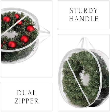 ProPik Christmas Wreath Storage Bag - 4 Pack Clear Christmas Wreaths Container- Garland Holiday Artificial Wreath Storage Holder –Water Proof Transparent PVC (White, 30 Inch) - Image 5