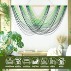 Tiamon Boho Wall Decor - 59''W x 35.4'' L Macrame Wall Hanging Dip-Dye Large Tapestry Art for Home Bathroom Farmhouse Bedroom Living Room Office Natural Modern Rustic Decoration - Image 5