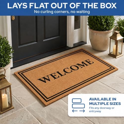 Barnyard Designs Natural Coco Coir Non-Slip Doormat (24x36, Welcome) - Image 5