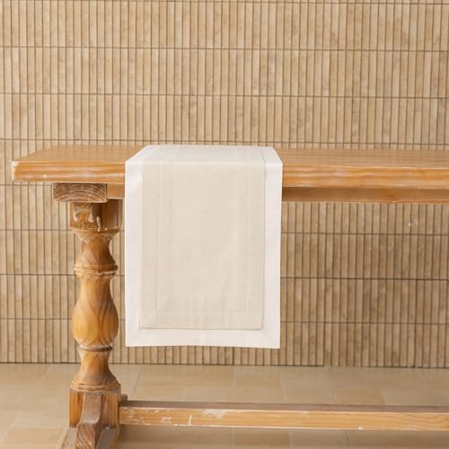 Keketoarrange Two Tone Linen Table Runner 60 Inch - Image 5