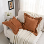 FUTEI Pack of 2 Chenille Throw Pillow Covers 26x26 Inch, Rust - Image 5