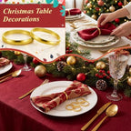 WILLBOND 50 Pcs Gold Napkin Rings Bulk Christmas Round Napkin Ring Holders Metal Buckle for Cloth Holiday Dinners Wedding Adornment Home Decorations Party Supplies - Image 7