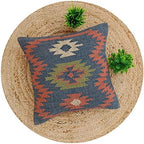 Trade Star 70% Jute 30% Wool Kilim Cushion Cover 18x18 for Sofa Decor - Image 4